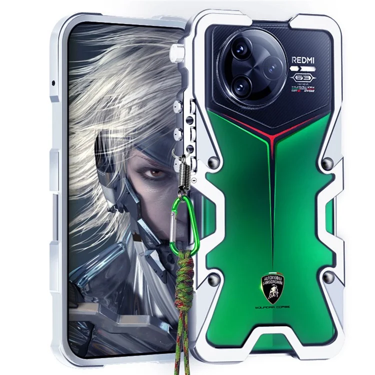 Für Xiaomi Redmi K80 Pro 5G / Poco F7 Ultra 5G Stoßfeste Hülle aus Aluminium-Legierung Metall Handyhülle - Silber