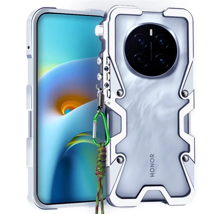Für Honor Magic7 5G Stoßfänger Hülle Aluminium-Legierung Metall Handy Schutzhülle - Silber