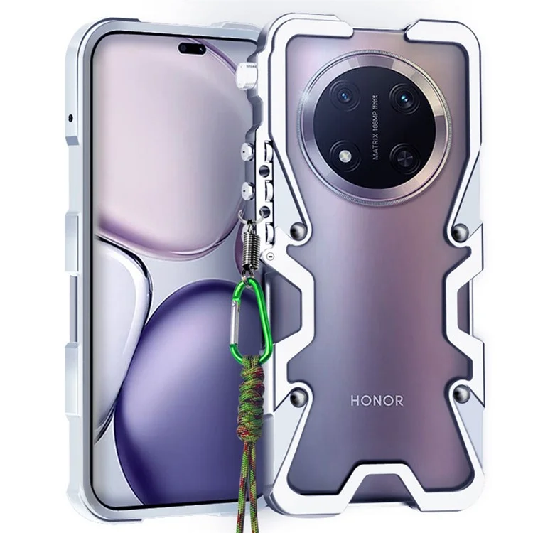 Für Honor Magic7 Lite 5G Stoßfänger-Hülle aus Aluminium-Legierung Metall Handy-Schutzhülle - Silber