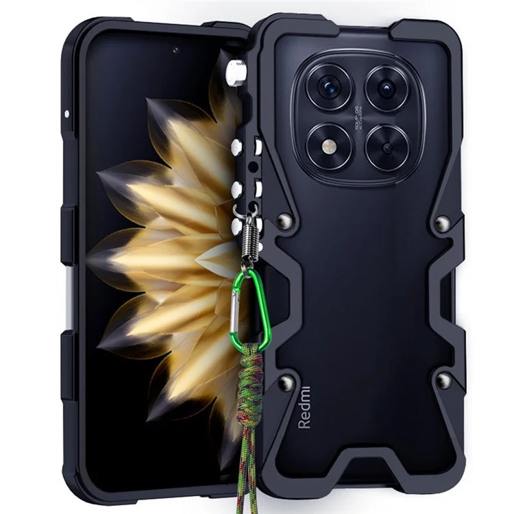 Für Xiaomi Redmi Note 14 Pro+ 5G Stoßfänger Hülle Aluminiumlegierung Metall Handyhülle - Schwarz