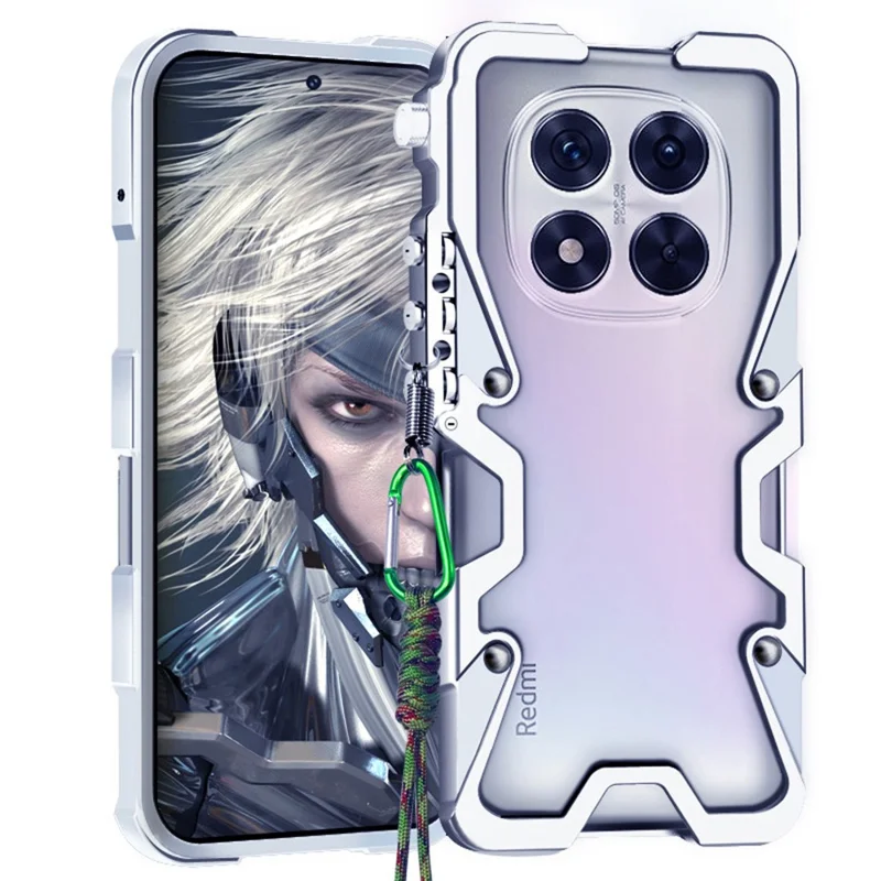 Funda bumper para Xiaomi Redmi Note 14 Pro 5G / Poco X7 5G, aleación de aluminio, cubierta metálica del teléfono - Plata