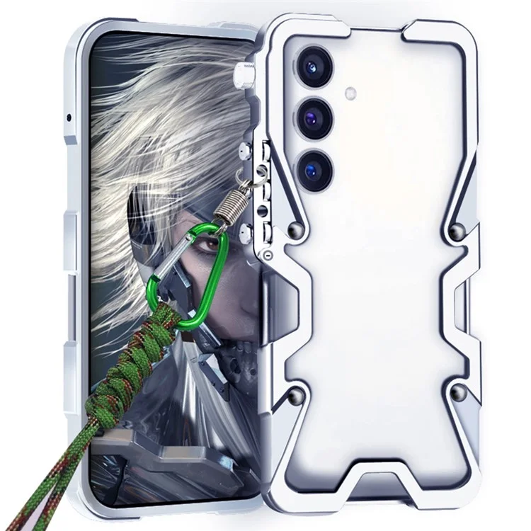 Für Samsung Galaxy S24+ Stoßfänger-Hülle aus Aluminium-Legierung Metall Handyhülle - Silber