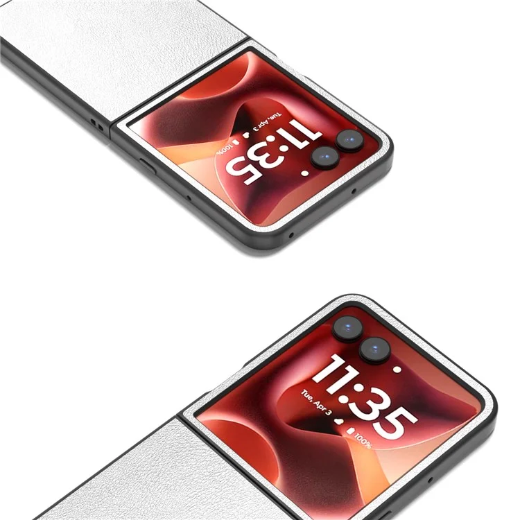 Capa para Motorola Razr 60 Ultra com Revestimento Eletrolítico em Couro PU e Capa de Telefone PC - Prata