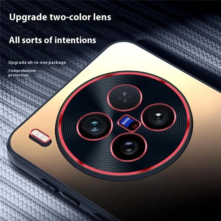 Pour le téléphone vivo X200 Ultra 5G Étui Conception de lentille bicolore Peau AG Sensation mate Couvercle arrière - Noir titane
