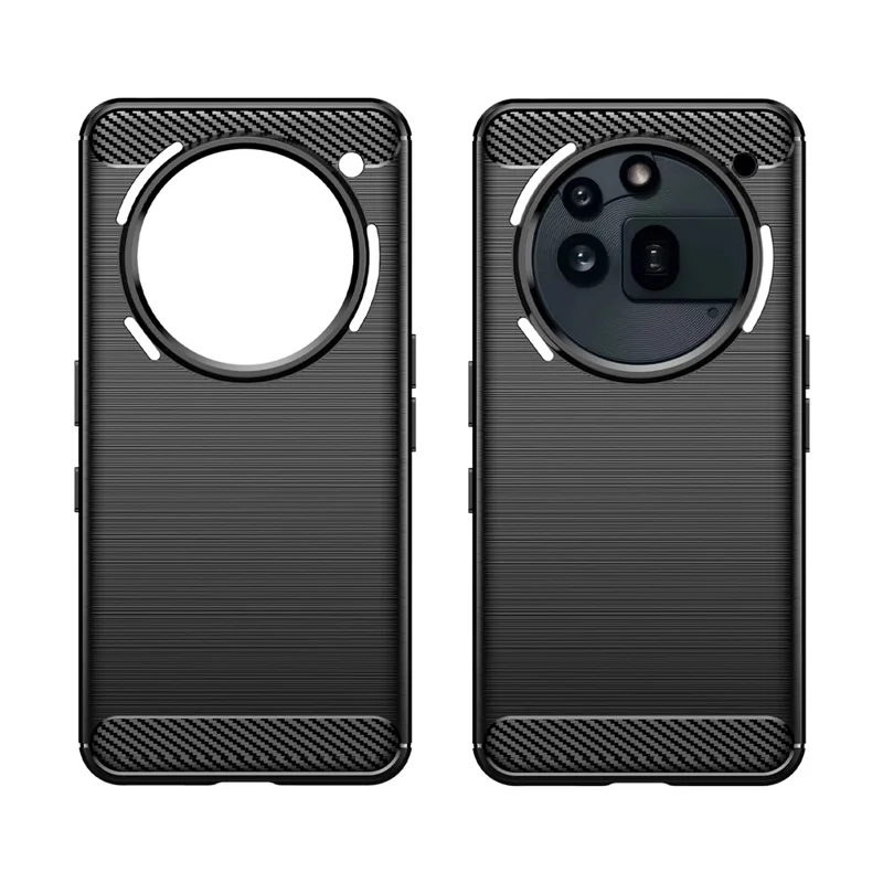 Чехол для Nothing Phone (3a) Pro с защитой и текстурой углеродного волокна с эффектом щеточной обработки - Черный