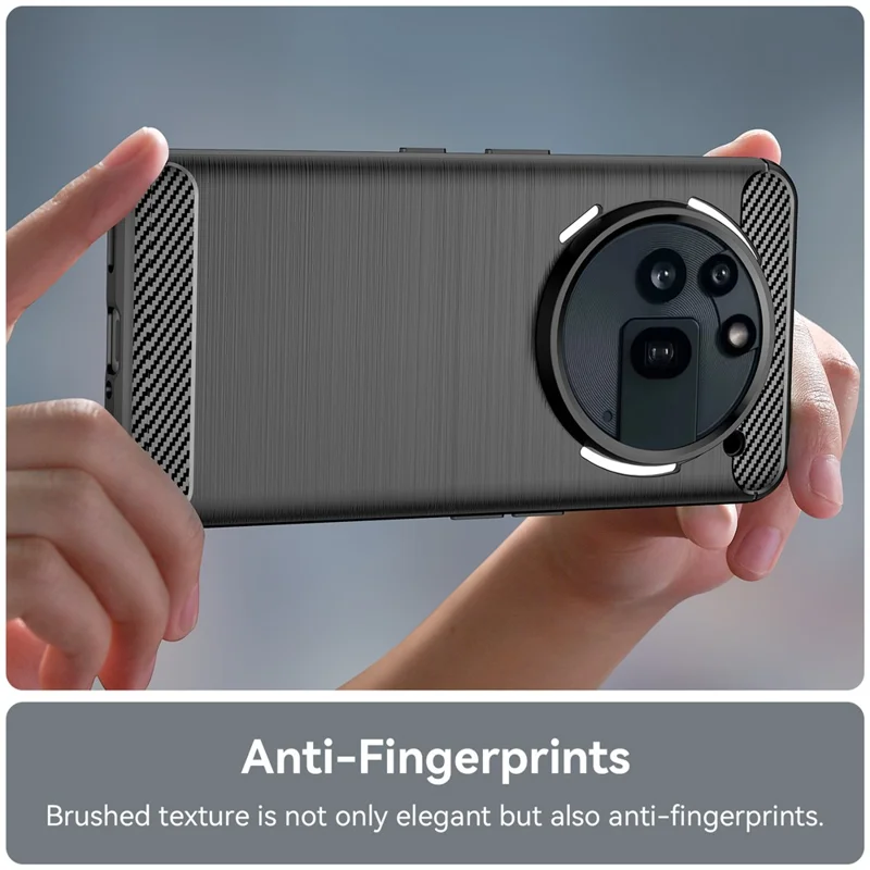 Чехол для Nothing Phone (3a) Pro с защитой и текстурой углеродного волокна с эффектом щеточной обработки - Черный
