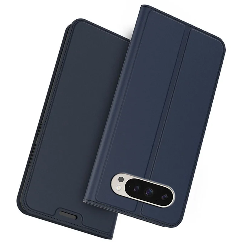 For Google Pixel 9 Pro XL Case PU Leather Phone Cover with Card Holder Stand - Blue