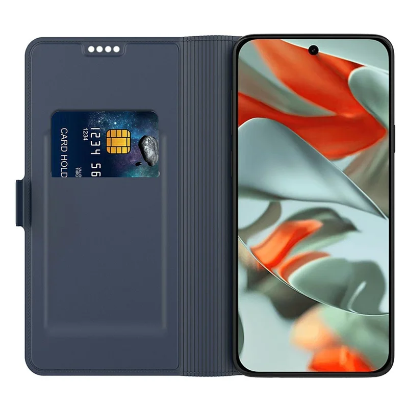 For Google Pixel 10 Pro XL Case Shockproof TPU Inner Shell Leather Phone Cover Card Slot - Blue