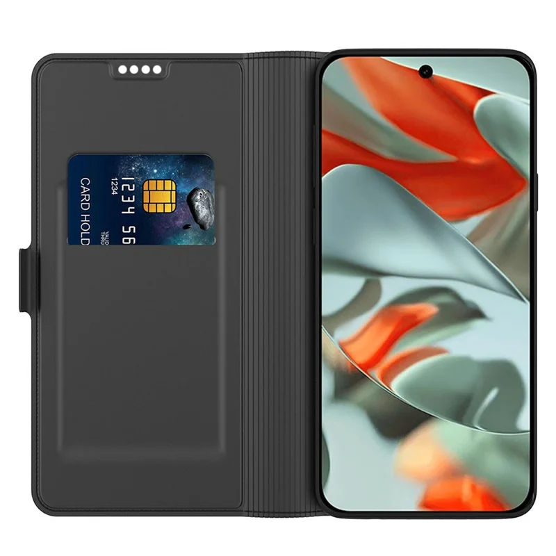 For Google Pixel 10 Pro XL Case Shockproof TPU Inner Shell Leather Phone Cover Card Slot - Black