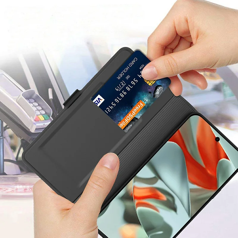 For Google Pixel 10 Pro XL Case Shockproof TPU Inner Shell Leather Phone Cover Card Slot - Black