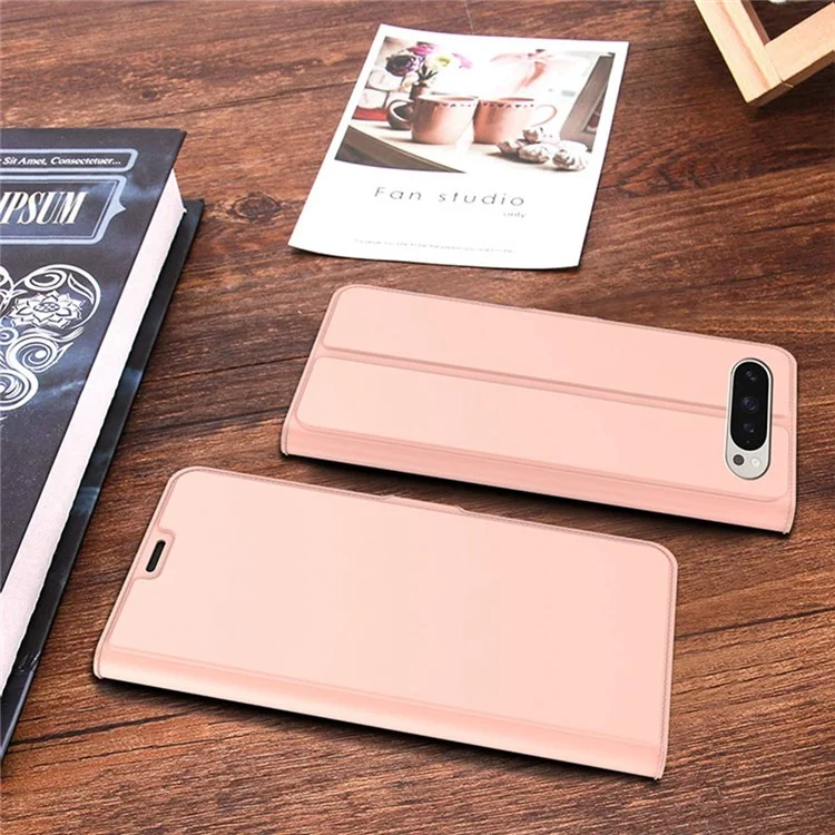 Für Google Pixel 10 Pro XL Hülle Stoßfeste TPU-Innenschale Leder Handyhülle mit Kartenfach - Roségold