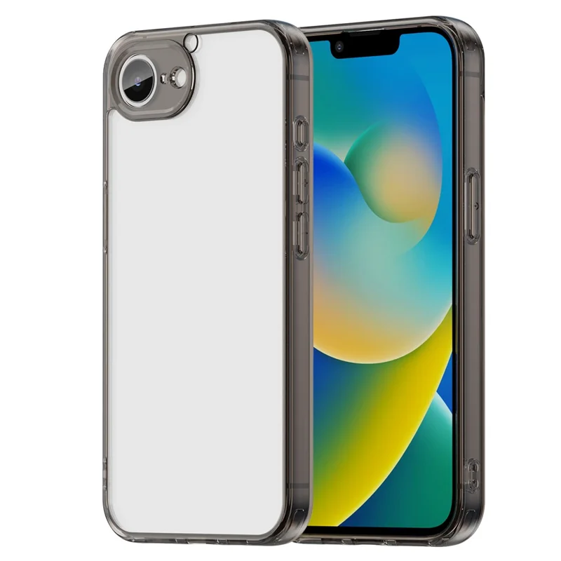 For iPhone 16e Case TPU + Acrylic Phone Back Cover Anti Yellowing - Black