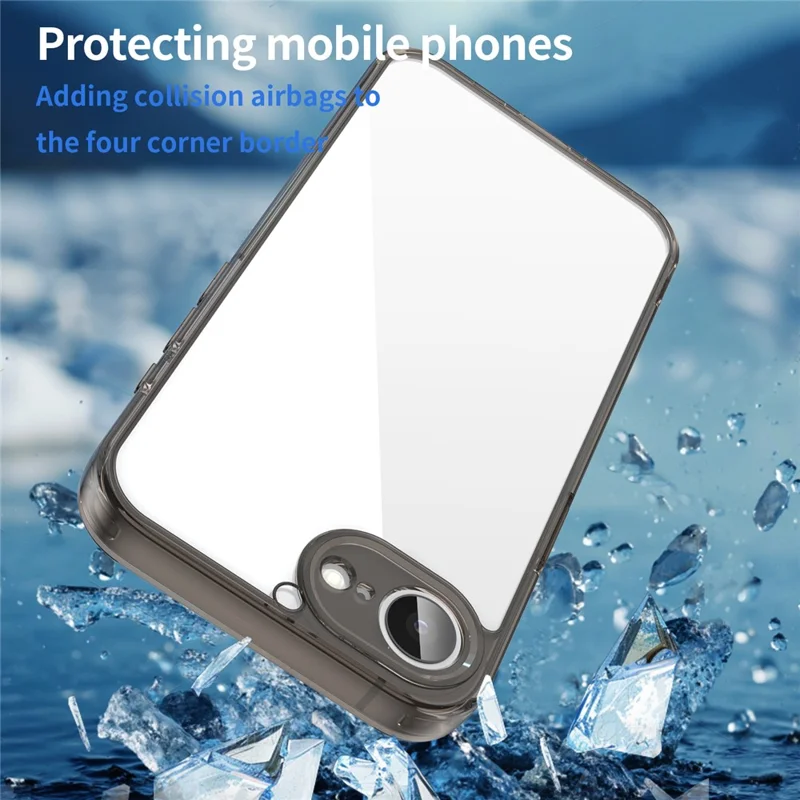 For iPhone 16e Case TPU + Acrylic Phone Back Cover Anti Yellowing - Black
