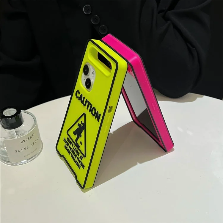 Für iPhone 15 Silikon-Leuchtendes Signage Design Stoßfeste Handyrückseite - Rose