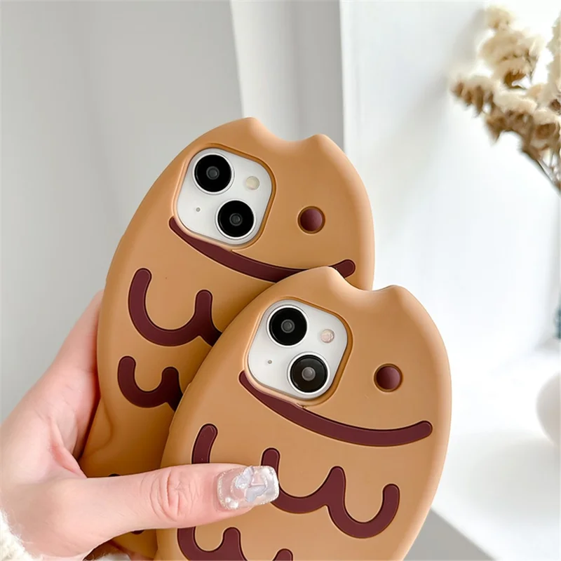 For iPhone 15 Silicone Case Cute Snapper Design Shockproof Phone Back Cover with Charm