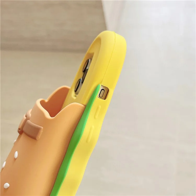 For iPhone 16 Pro Max Silicone Case Cute Hamburger Slipper Design Shockproof Phone Back Cover