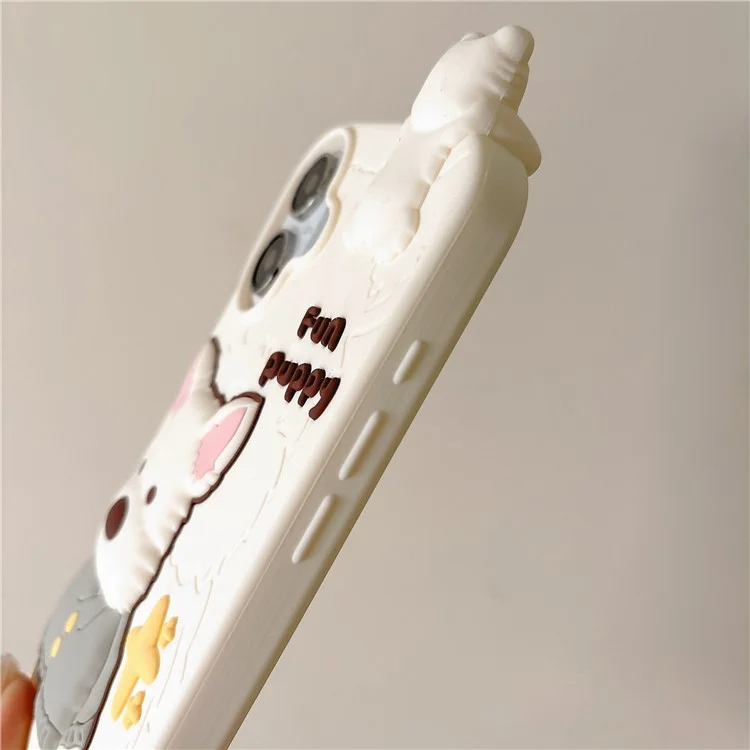 Capa de Silicone para iPhone 16 com Design Fofo de Terrier das Terras Altas, Proteção Antichoque para Celular