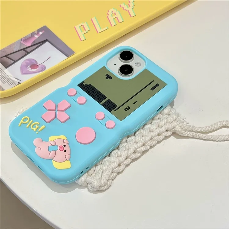 For iPhone 15 Silicone Case Cute Retro Gaming Console Design Shockproof Phone Back Cover