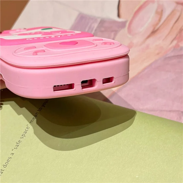 For iPhone 16 Pro Max Silicone Case Sliding Phone Design Shockproof Phone Back Cover with Mirror
