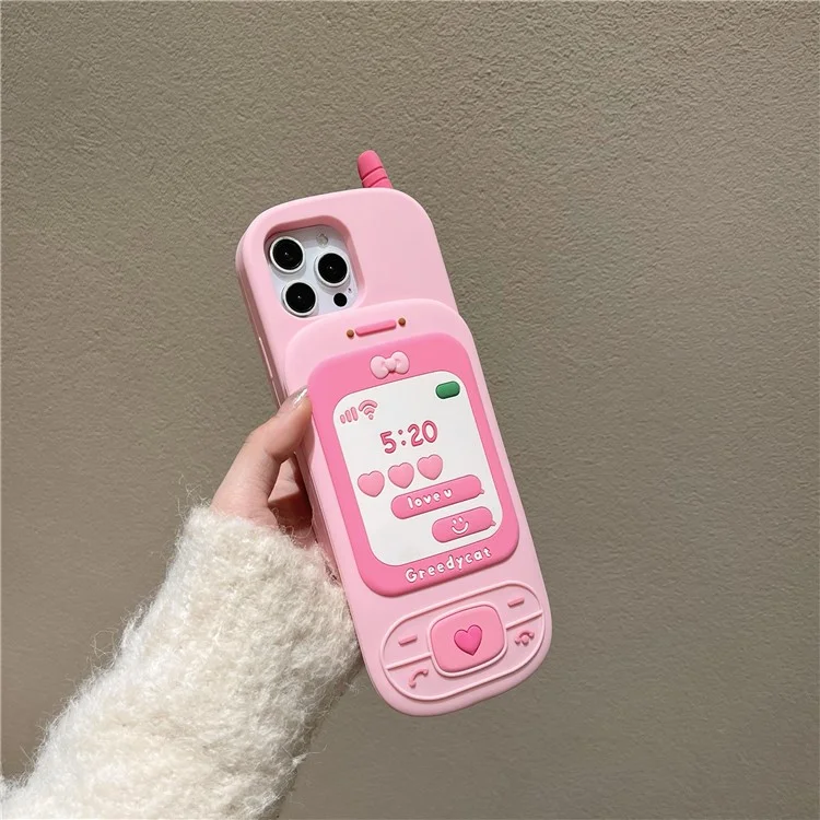 For iPhone 16 Pro Max Silicone Case Sliding Phone Design Shockproof Phone Back Cover with Mirror