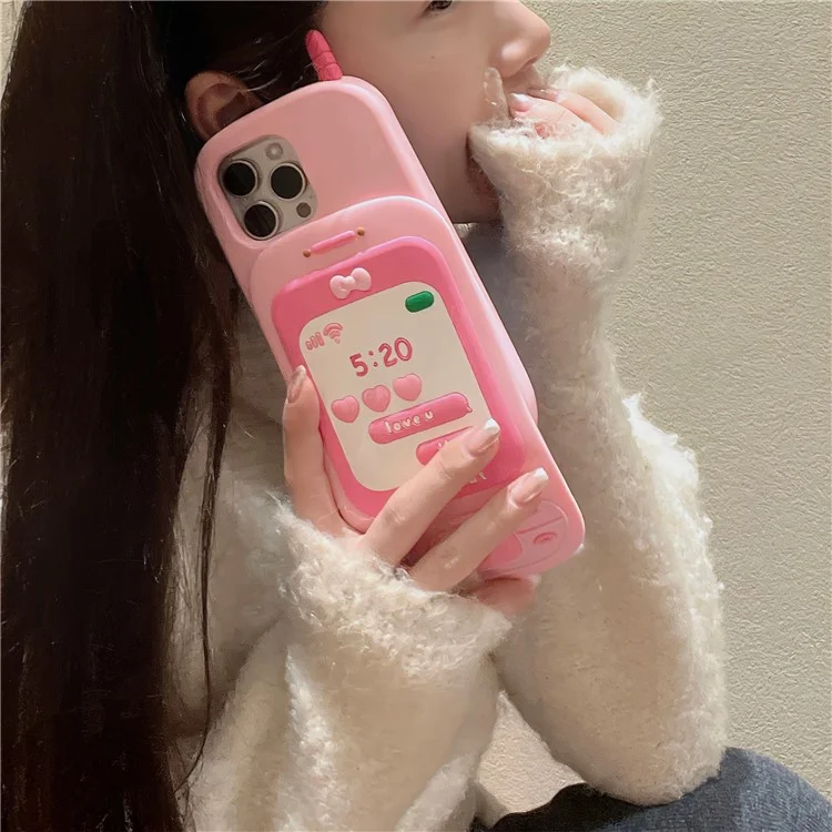 For iPhone 16 Pro Max Silicone Case Sliding Phone Design Shockproof Phone Back Cover with Mirror