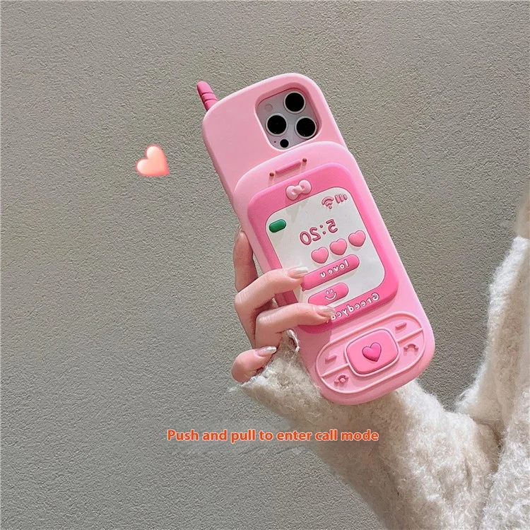 For iPhone 16 Pro Max Silicone Case Sliding Phone Design Shockproof Phone Back Cover with Mirror