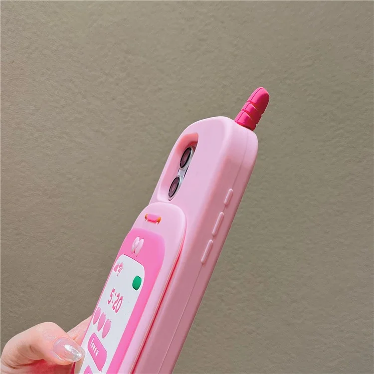 For iPhone 16 Pro Max Silicone Case Sliding Phone Design Shockproof Phone Back Cover with Mirror
