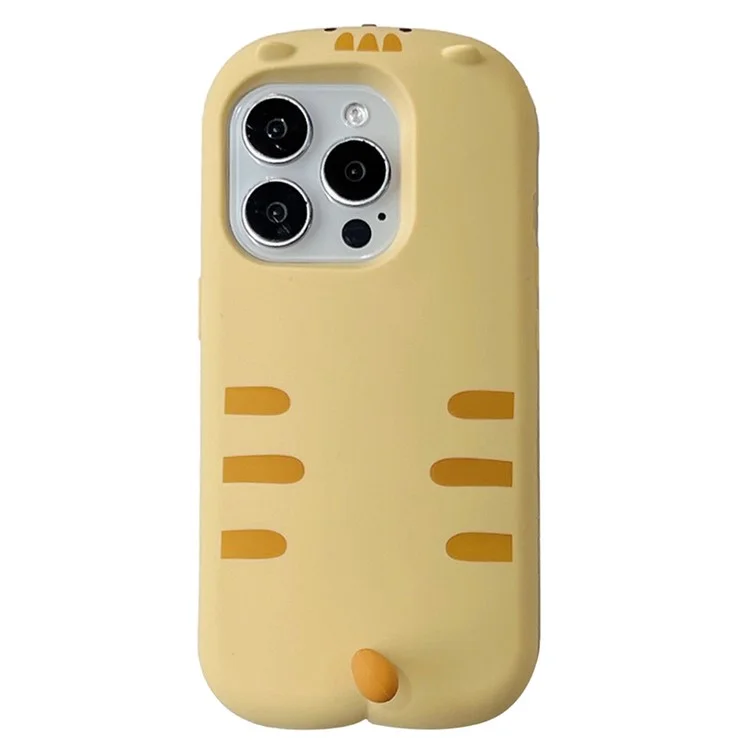 Capa de Silicone para iPhone 16 Pro com Design Fofo de Gato Dormindo, Capa Traseira à Prova de Choque
