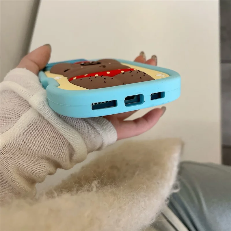For iPhone 16 Pro Max Silicone Case Cute Hairy Leg Strongman Design Shockproof Phone Back Cover