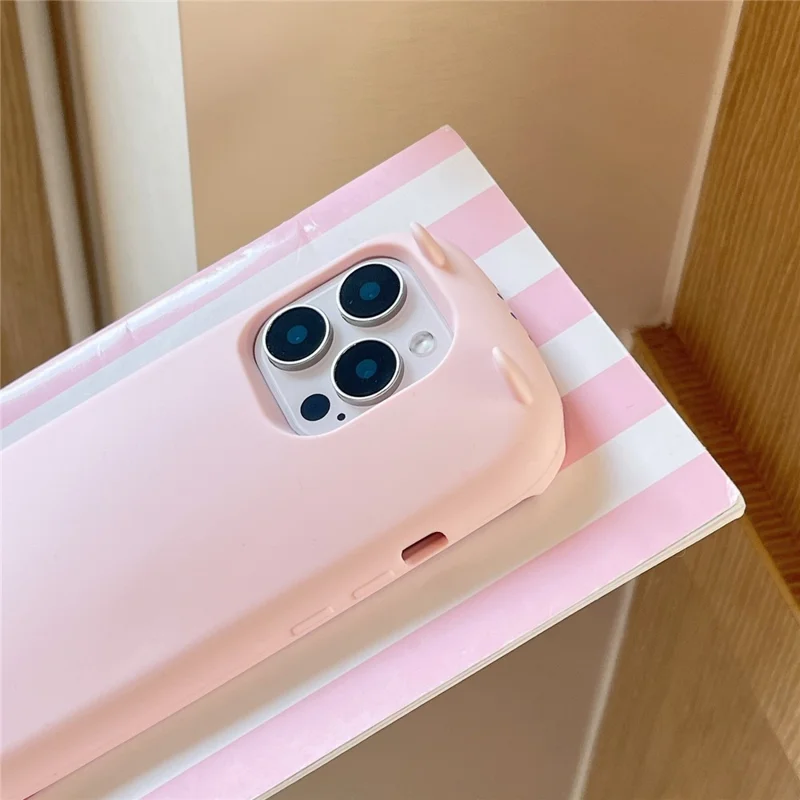 For iPhone 16 Pro Max Silicone Case Cute Sleeping Rabbit Design Shockproof Phone Back Cover