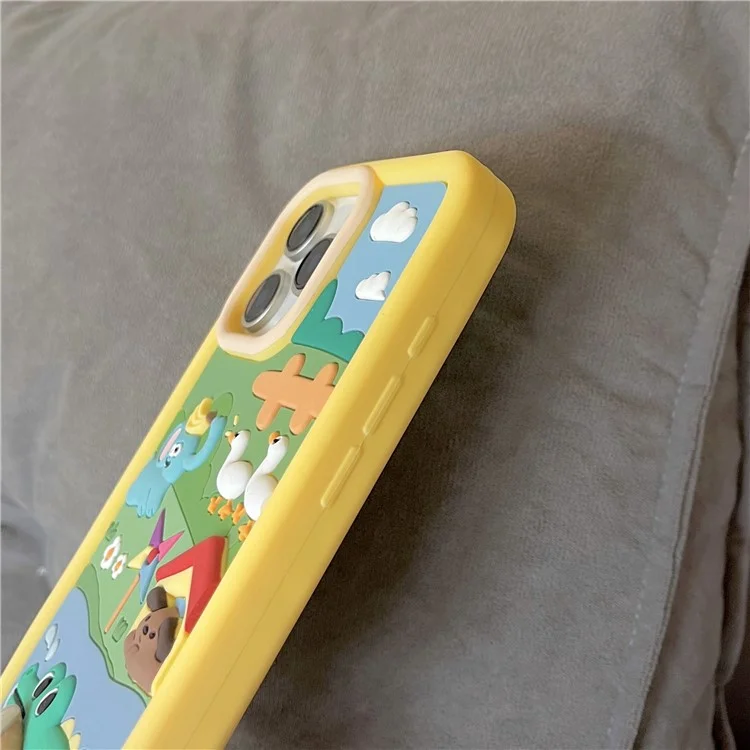 Cover per iPhone 16 Pro Max in Silicone con Design di Animali da Fattoria Carino - Custodia Antiurto per Smartphone