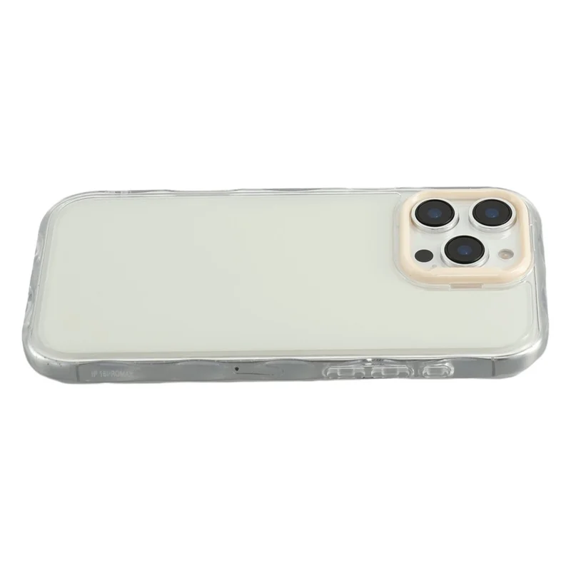 For iPhone 16 Pro Max Case Inner Wave Pattern TPU + Acrylic Phone Cover - Beige