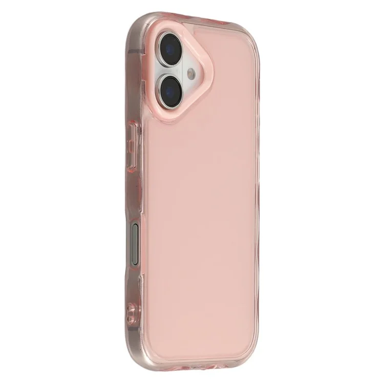 Étui pour iPhone 16 Plus Motif vague intérieur TPU + Coque de téléphone acrylique - Rose