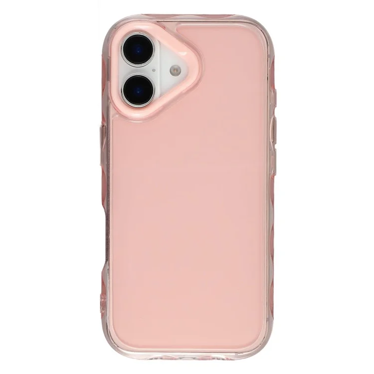 Étui pour iPhone 16 Plus Motif vague intérieur TPU + Coque de téléphone acrylique - Rose