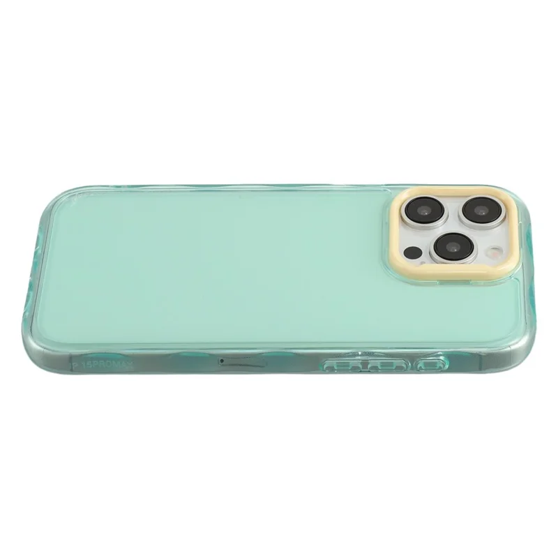 For iPhone 15 Pro Case Inner Wave Pattern TPU + Acrylic Phone Cover - Green