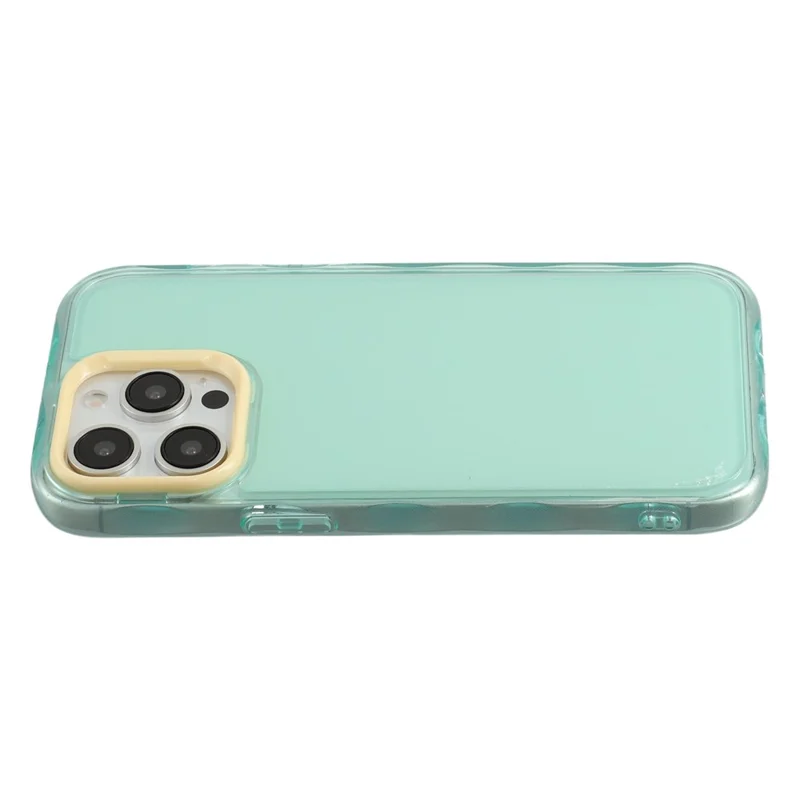 For iPhone 14 Pro Max Case Inner Wave Pattern TPU + Acrylic Phone Cover - Green
