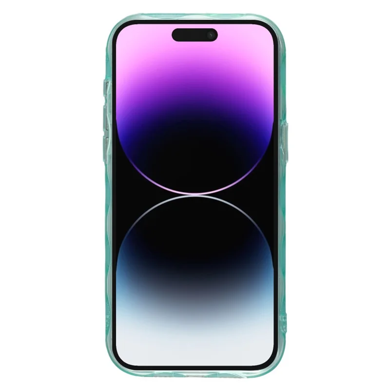 For iPhone 14 Pro Max Case Inner Wave Pattern TPU + Acrylic Phone Cover - Green