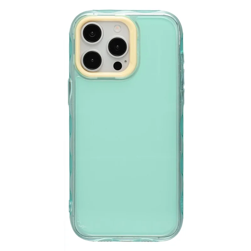 For iPhone 14 Pro Max Case Inner Wave Pattern TPU + Acrylic Phone Cover - Green