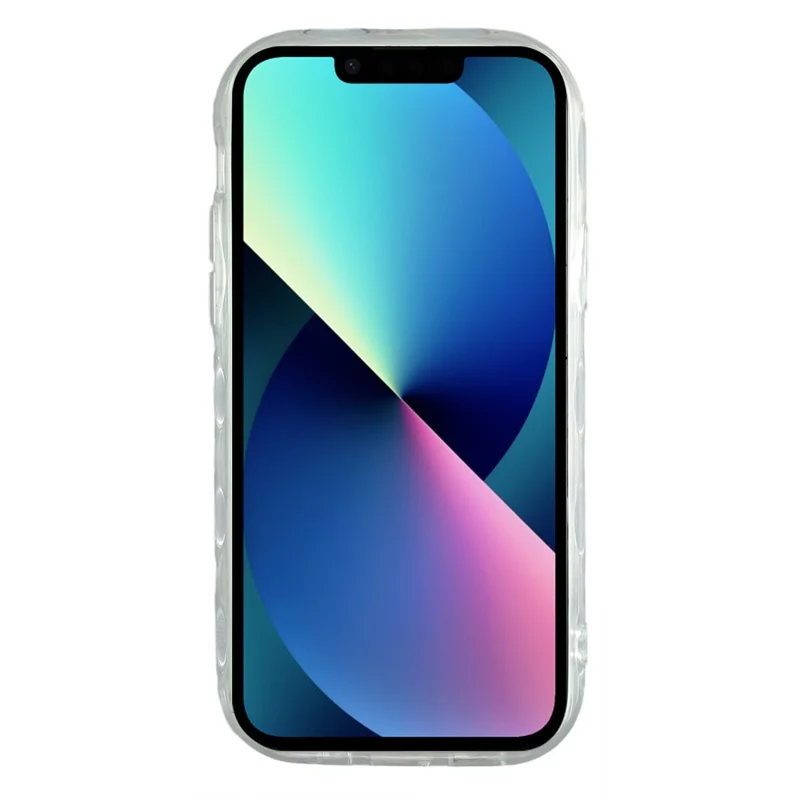 Hoesje voor iPhone 13 met binnenste golfpatroon, TPU + acryl telefoonhoesje - Beige