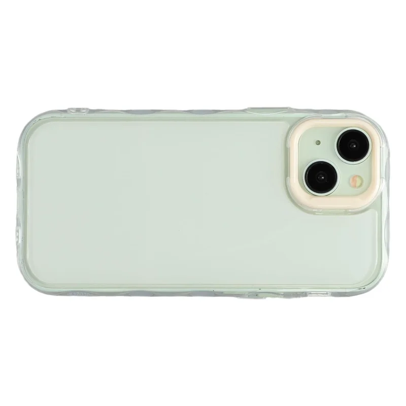 Hoesje voor iPhone 13 met binnenste golfpatroon, TPU + acryl telefoonhoesje - Beige