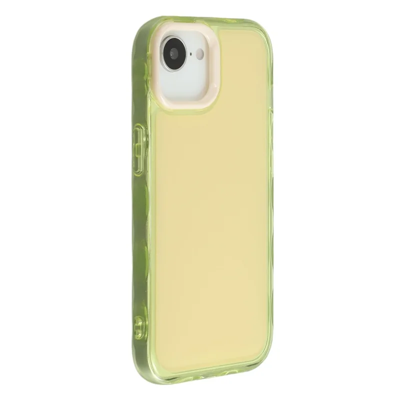 For iPhone 16e Case Inner Wave Pattern TPU + Acrylic Phone Cover - Yellow
