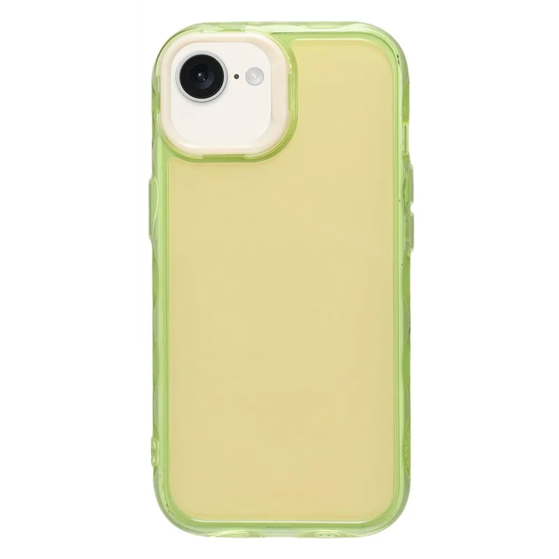 For iPhone 16e Case Inner Wave Pattern TPU + Acrylic Phone Cover - Yellow