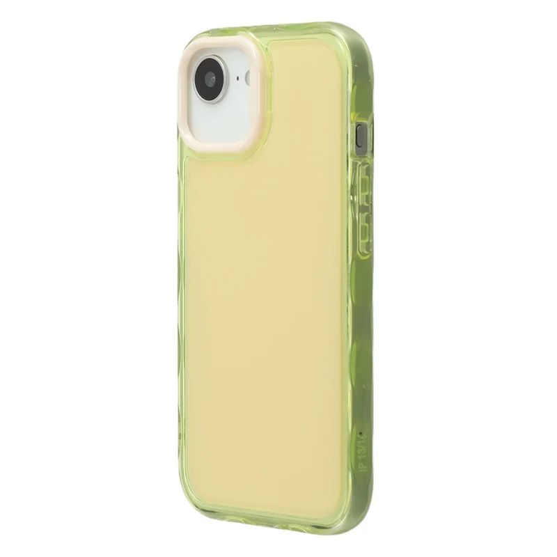 For iPhone 16e Case Inner Wave Pattern TPU + Acrylic Phone Cover - Yellow