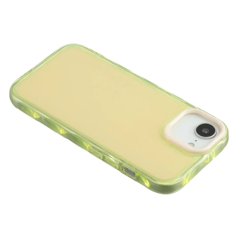 For iPhone 16e Case Inner Wave Pattern TPU + Acrylic Phone Cover - Yellow