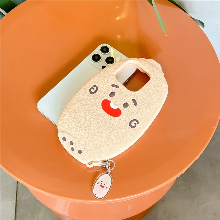 Custodia in Silicone per iPhone 16 Pro con Design Carino a Forma di Radice di Loto, Cover Posteriore Antiurto con Ciondolo