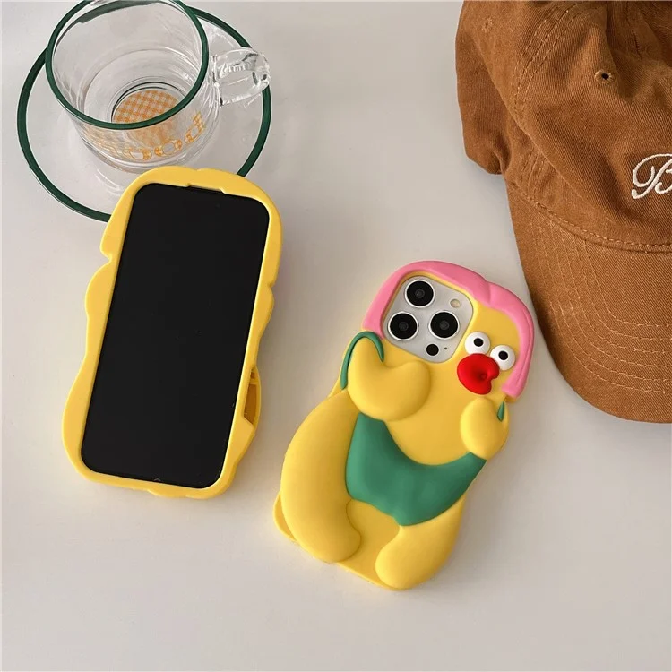 For iPhone 15 Pro Max Silicone Case Cute Chicken Design Shockproof Phone Back Cover