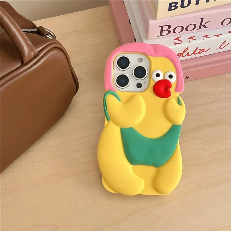 For iPhone 15 Pro Max Silicone Case Cute Chicken Design Shockproof Phone Back Cover