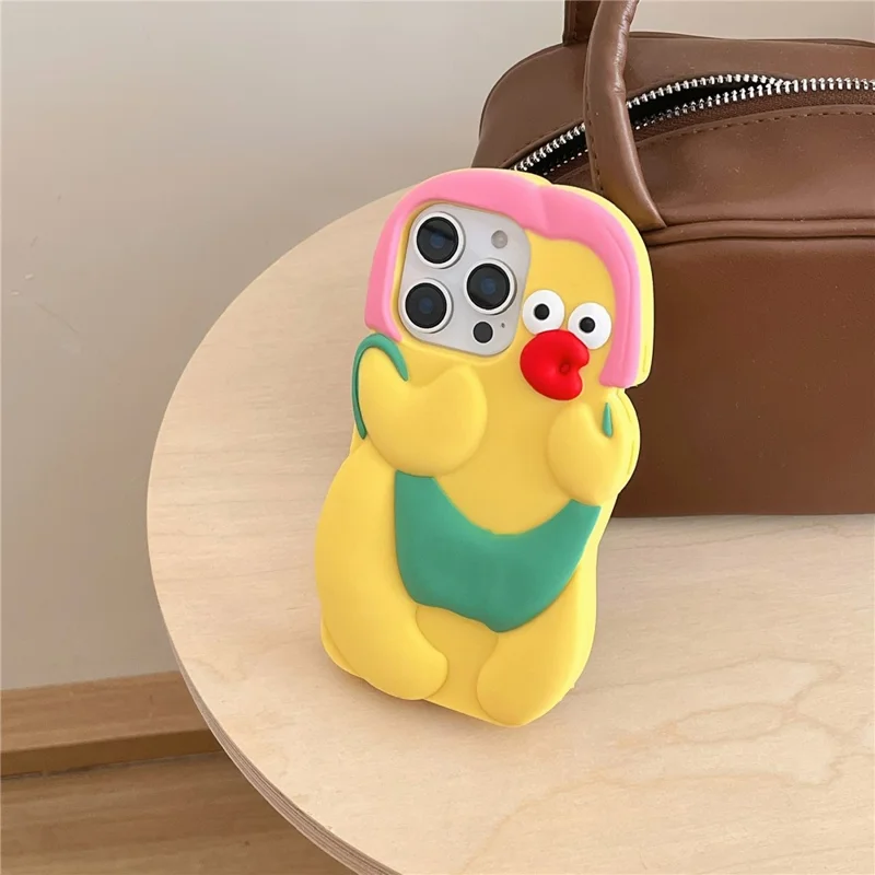 Silikon Handyhülle für iPhone 15 Pro mit süßem Hühner-Design, stoßfest