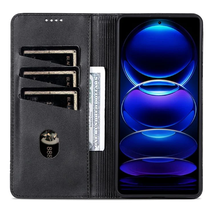 AZNS For Huawei Enjoy 80 Case Cowhide Texture PU Leather Wallet Phone Cover - Black