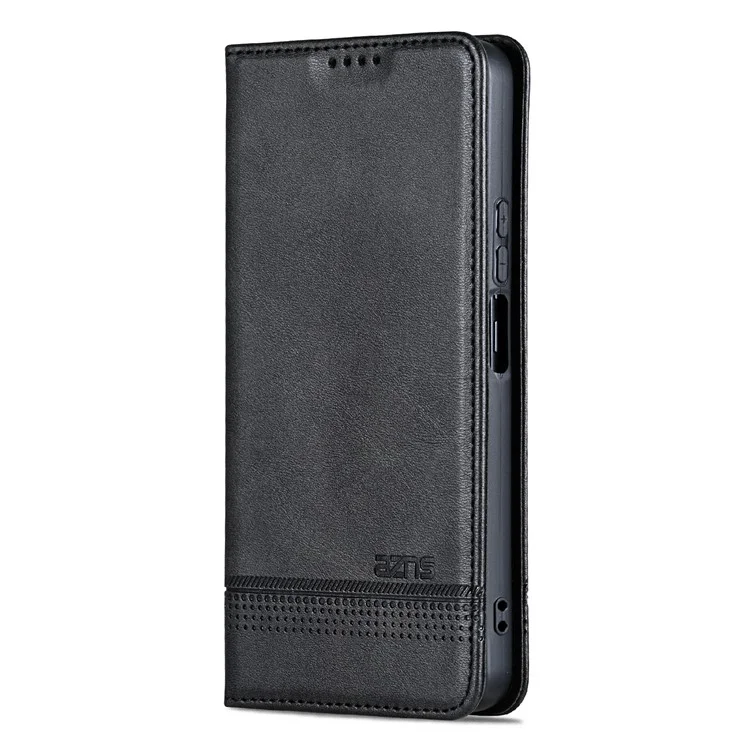 AZNS For Huawei Enjoy 80 Case Cowhide Texture PU Leather Wallet Phone Cover - Black